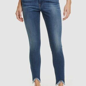 Frame Le High Skinny Sulham High-waisted, frayed-hem jean Size 28